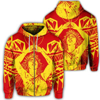 Hawaii Mauna Kea Pele Polynesian Zip Hoodie Unisex Art - Polynesian Pride