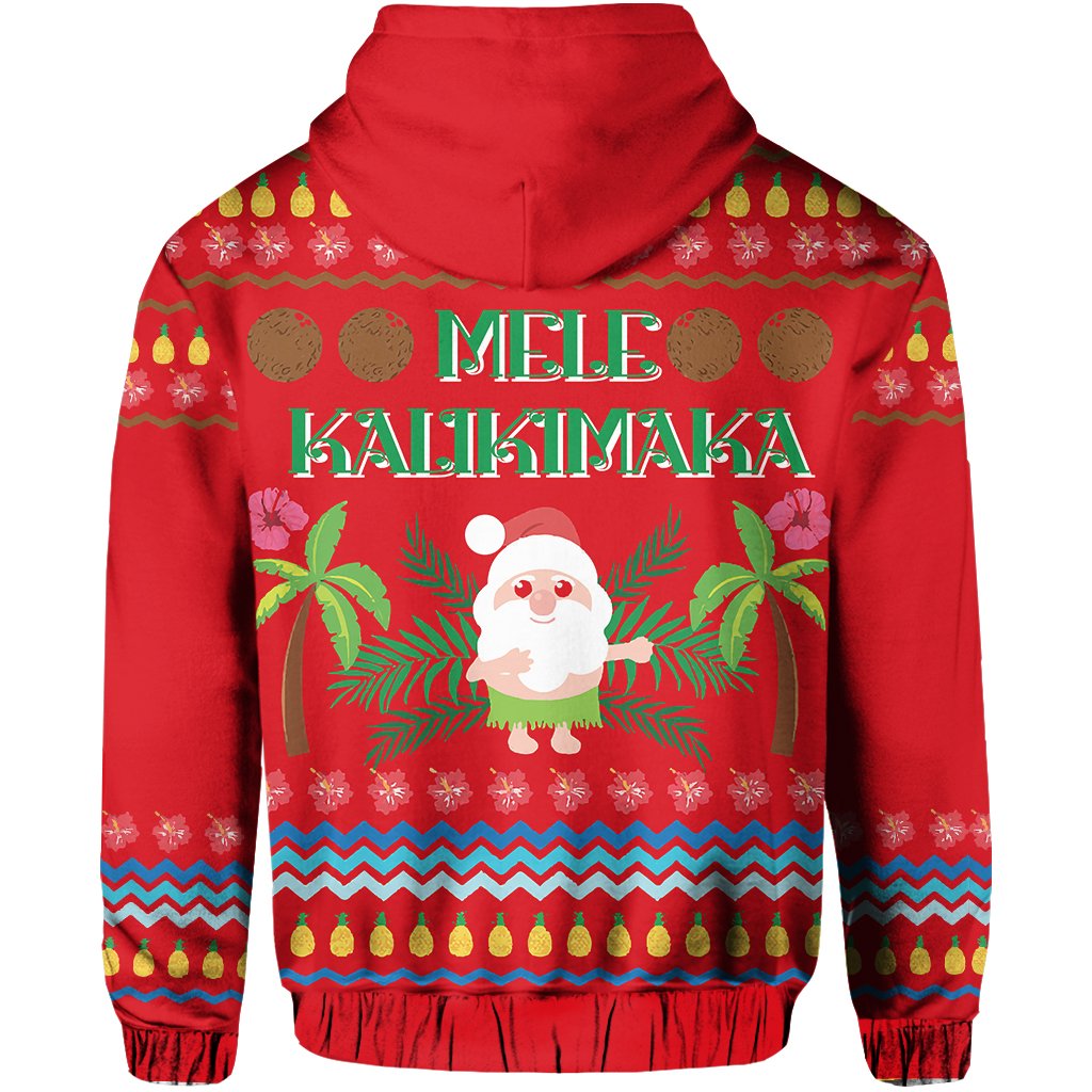Hawaii Mele Kalikimaka Pattern Christmas Hawaiian Hoodie Pon Style - Polynesian Pride
