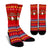 Hawaii Mele Kalikimaka Pattern Christmas Hawaiian Socks - Pon Style - AH Crew Socks Red - Polynesian Pride