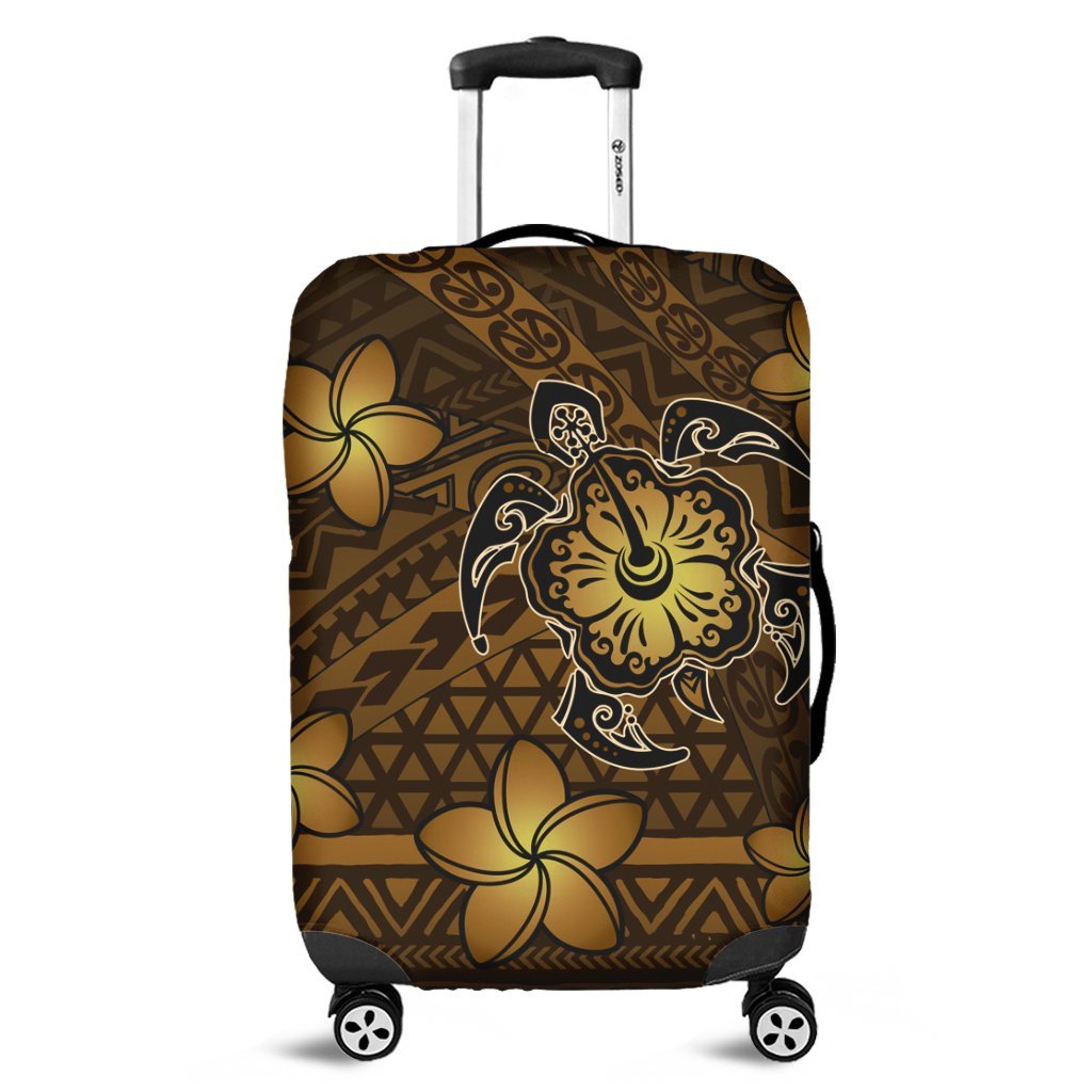 Hawaii Mix Polynesian Turtle Plumeria Luggage Covers - AH - Nick Style - Brown Black - Polynesian Pride