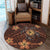 Hawaii Mix Polynesian Turtle Plumeria Round Carpet - AH - Nick Style - Orange - Polynesian Pride