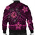 Hawaii Mix Polynesian Turtle Plumeria Bomber Jacket - AH - Nick Style - Pink - Polynesian Pride