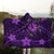 Hawaii Mix Polynesian Turtle Plumeria Hooded Blanket - AH - Nick Style - Purple - Polynesian Pride