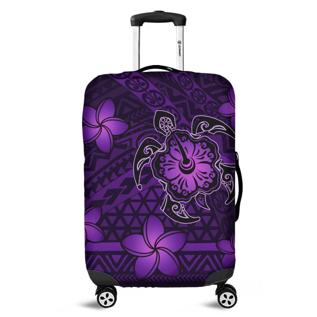 Hawaii Mix Polynesian Turtle Plumeria Luggage Covers - AH - Nick Style - Purple Black - Polynesian Pride