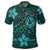 Hawaii Mix Polynesian Turtle Plumeria Polo Shirt Nick Style Turquoise - Polynesian Pride