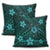 Hawaii Mix Polynesian Turtle Plumeria Pillow Covers - AH - Nick Style - Turquoise - Polynesian Pride