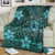 Hawaii Mix Polynesian Turtle Plumeria Premium Blankets - AH - Nick Style - Turquoise - Polynesian Pride