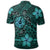 Hawaii Mix Polynesian Turtle Plumeria Polo Shirt Nick Style Turquoise - Polynesian Pride