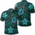 Hawaii Mix Polynesian Turtle Plumeria Polo Shirt Nick Style Turquoise Unisex Black - Polynesian Pride