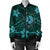 Hawaii Mix Polynesian Turtle Plumeria Bomber Jacket - AH - Nick Style - Turquoise - Polynesian Pride