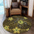 Hawaii Mix Polynesian Turtle Plumeria Round Carpet - AH - Nick Style - Yellow - Polynesian Pride