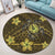 Hawaii Mix Polynesian Turtle Plumeria Round Carpet - AH - Nick Style - Yellow - Polynesian Pride