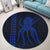 Hawaii Octopus KaKau Polynesian Round Carpet - Blue - AH - Polynesian Pride