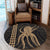 Hawaii Octopus KaKau Polynesian Round Carpet - Gold - AH - Polynesian Pride