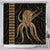 Hawaii Octopus KaKau Polynesian Shower Curtain - Gold - AH 177 x 172 (cm) Black - Polynesian Pride