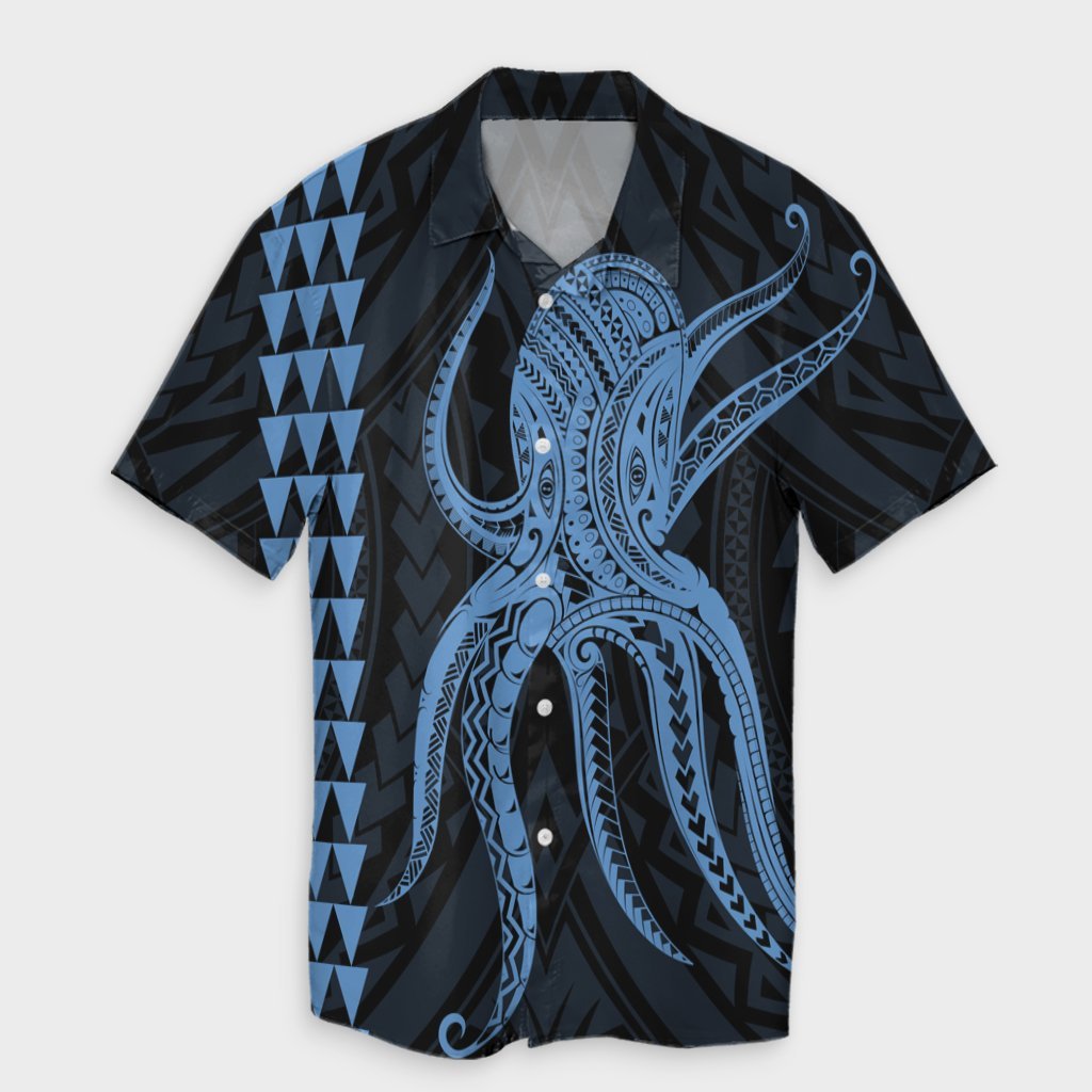 Hawaii Octopus KaKau Polynesian Hawaiian Shirt - Pastel - AH Unisex Black - Polynesian Pride