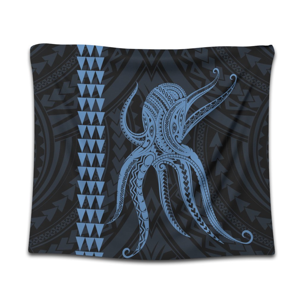 Hawaii Octopus KaKau Polynesian Tapestry - Pastel - AH Wall Tapestry Black - Polynesian Pride