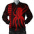 Hawaii Octopus KaKau Polynesian Bomber Jacket - Red - AH Black Unisex - Polynesian Pride