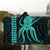 Hawaii Octopus KaKau Polynesian Hooded Blanket - Turquoise - AH - Polynesian Pride