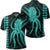 Hawaii Octopus KaKau Polynesian Polo Shirt Turquoise Unisex Black - Polynesian Pride