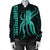 Hawaii Octopus KaKau Polynesian Bomber Jacket - Turquoise - AH - Polynesian Pride