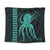 Hawaii Octopus KaKau Polynesian Tapestry - Turquoise - AH Wall Tapestry Black - Polynesian Pride