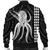 Hawaii Octopus KaKau Polynesian Bomber Jacket - White - AH - Polynesian Pride