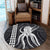 Hawaii Octopus KaKau Polynesian Round Carpet - White - AH - Polynesian Pride