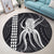 Hawaii Octopus KaKau Polynesian Round Carpet - White - AH - Polynesian Pride