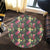 Hawaii Palm Leaves Pineapples Jungle Leaf Round Carpet - AH - Polynesian Pride