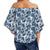 Hawaii Palm Trees And Tropical Branches Women's Off Shoulder Wrap Waist Top - AH - Polynesian Pride