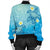 Hawaii Plumeria Deep Blue Turtle Bomber Jacket - AH - Polynesian Pride