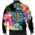 Hawaii Plumeria Hibiscus Wave Turtle Bomber Jacket - AH - Polynesian Pride