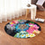 Hawaii Plumeria Hibiscus Wave Turtle Round Carpet - AH - Polynesian Pride