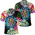 Hawaii Plumeria Hibiscus Wave Turtle Polo Shirt Unisex Black - Polynesian Pride