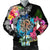 Hawaii Plumeria Hibiscus Wave Turtle Bomber Jacket - AH Black Unisex - Polynesian Pride