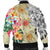 Hawaii Polynesian Flowers Swimming Turtles Bomber Jacket - AH - Polynesian Pride