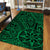 Hawaii Polynesian Hawaiian Style Tribal Tattoo Green Area Rug - AH - Polynesian Pride