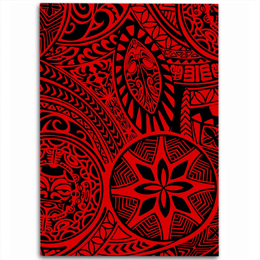 Hawaii Polynesian Hawaiian Style Tribal Tattoo Red Area Rug - AH Luxurious - Polynesian Pride