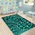 Hawaii Polynesian Hawaiian Style Tribal Tattoo Turquoise Area Rug - AH - Polynesian Pride