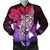 Hawaii Polynesian Hibiscus Sweat Bomber Jacket - AH Black Unisex - Polynesian Pride