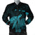 Hawaii Polynesian Hibiscus Turtle Map Bomber Jacket Blue - AH Black Unisex - Polynesian Pride