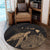 Hawaii Polynesian Hibiscus Turtle Map Round Carpet Gold - AH - Polynesian Pride