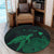 Hawaii Polynesian Hibiscus Turtle Map Round Carpet Green - AH - Polynesian Pride