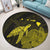 Hawaii Polynesian Hibiscus Turtle Map Round Carpet Yellow - AH - Polynesian Pride