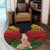 Hawaii Polynesian Hula Girl Wearing Plumeria Round Carpet Reggae - AH - Polynesian Pride