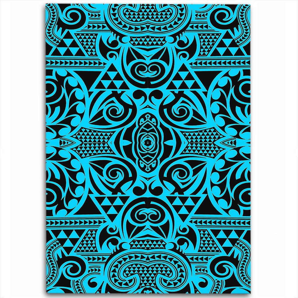 Hawaii Polynesian Kakau Turtle Blue Area Rug - AH Luxurious - Polynesian Pride