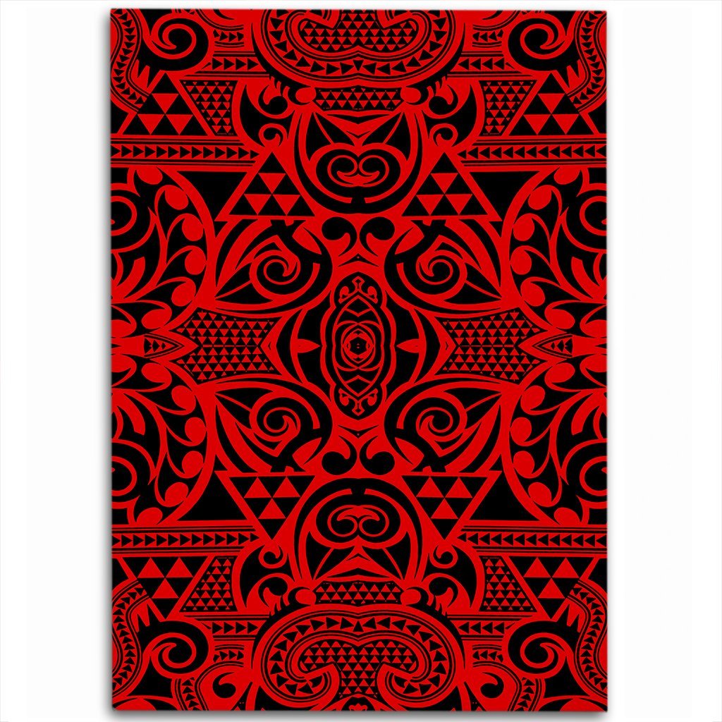 Hawaii Polynesian Kakau Turtle Red Area Rug - AH Luxurious - Polynesian Pride