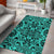 Hawaii Polynesian Kakau Turtle Turquoise Area Rug - AH - Polynesian Pride