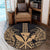 Hawaii Polynesian Kanaka Kakau Round Carpet - Alan Style Gold - AH - Polynesian Pride